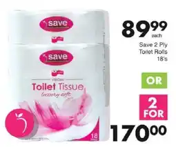 Save Save 2 Ply Toilet Rolls offer