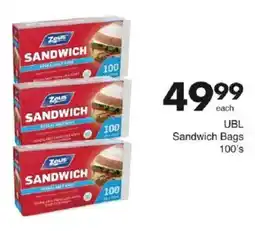 Save UBL Sandwich Bags offer