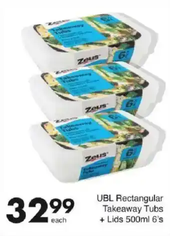 Save UBL Rectangular Takeaway Tubs + Lids offer