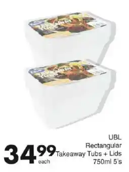 Save UBL Rectangular Takeaway Tubs + Lids offer
