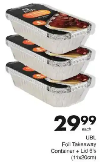 Save UBL Foil Takeaway Container + Lid offer