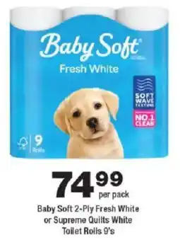 OK urban Baby Soft 2-Ply Fresh White or Supreme Quilts White Toilet Rolls offer