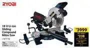 Builders Warehouse Ryobi 18V Li-Ion Sliding Compound Mitre Saw 747773 offer