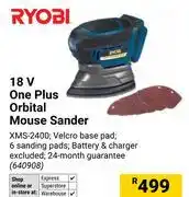 Builders Warehouse Ryobi 18V One Plus Orbital Mouse Sander 640908 offer