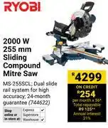 Builders Warehouse Ryobi 2000W 255mm Sliding Compound Mitre Saw 744622 offer