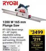 Builders Warehouse Ryobi 1200W 165mm Plunge Saw 751315 offer