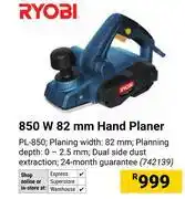 Builders Warehouse Ryobi 850W 82mm Hand Planer 742139 offer