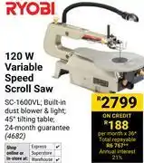 Builders Warehouse Ryobi 120W Variable Speed Scroll Saw 4682 offer