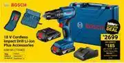 Builders Warehouse Bosch 18V Cordless Impact Drill Li-Ion Plus Accessories GSB185 774382 offer