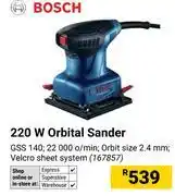 Builders Warehouse Bosch 220W Orbital Sander 167857 offer