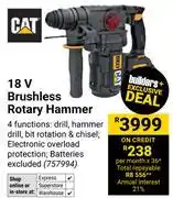 Builders Warehouse CAT 18V Brushless Rotary Hammer 757994 offer