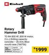 Builders Warehouse Einhell Rotary Hammer Drill 768756 offer
