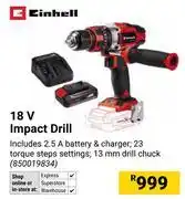 Builders Warehouse Einhell 18V Impact Drill 850019834 offer