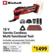 Builders Warehouse Einhell 18V Varrito Cordless Multi-Functional Tool 768742 offer