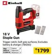 Builders Warehouse Einhell 18V Staple Gun 784260 offer