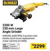 Builders Warehouse DeWalt 2200W 230mm Large Angle Grinder 612880 offer