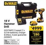 Builders Warehouse DeWalt 18V Hammer Drill 633847 offer