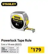 Builders Warehouse Stanley Powerlock Tape Rule 5m x 19mm offer