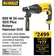 Builders Warehouse DeWalt 800W 26mm SDS Plus Rotary Hammer Drill D25133K 583441 offer