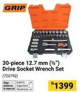 Builders Warehouse Grip 30 Piece 12.7mm (1/2) Drive Socket Wrench Set offer