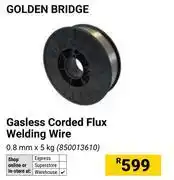 Builders Warehouse Golden Bridge Gasless Corded Flux Welding Wire 0.8mm x 5Kg offer