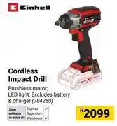 Builders Warehouse Einhell Cordless Impact Drill 784250 offer