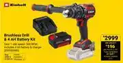Builders Warehouse Einhell Brushless Drill & 4Ah Battery Kit 850030485 offer