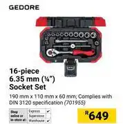 Builders Warehouse Gedore 16 Piece 6.35mm (1/4) Socket Set offer