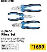 Builders Warehouse Gedore 3 Piece Pliers Set offer