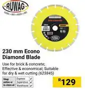 Builders Warehouse Ruwag 230mm Econo Diamond Blade offer