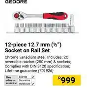Builders Warehouse Gedore 12 Piece 12.7mm (1/2) Socket On Rail Set offer