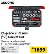 Builders Warehouse Gedore 26 Piece 9.52mm (3/8) Socket Set offer