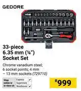 Builders Warehouse Gedore 33 Piece 6.35mm (1/4) Socket Set offer