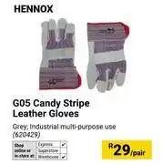 Builders Warehouse Hennox G05 Candy Stripe Leather Gloves-Per Pair offer