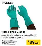 Builders Warehouse Pioneer Nitrile Lined Gloves-Per Pair offer