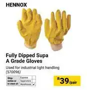 Builders Warehouse Hennox Fully Dipped Supa A Grade Gloves-Per Pair offer