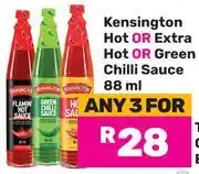 Game Kensington Hot Or Extra Hot Or Green Chilli Sauce-For 3 x 88ml offer