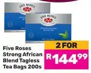 Game Five Roses Strong African Blend Tagless Teabags-For 2 x 200s offer