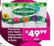 Game Twinsaver 1 Ply Toilet Tissue Rolls 500 Sheets 8 Pack-Each offer