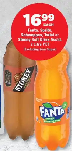 OK Foods Fanta, Sprite, Schweppes, Twist or Stoney Soft Drink Asstd. offer
