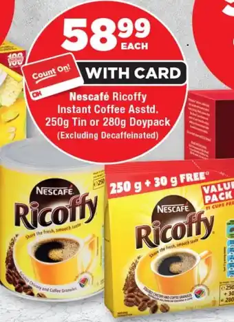 Nescafé Ricoffy Instant Coffee Asstd. Tin or Doypack