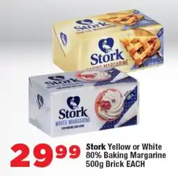 OK Foods Stork Yellow or White 80% Baking Margarine Brick offer