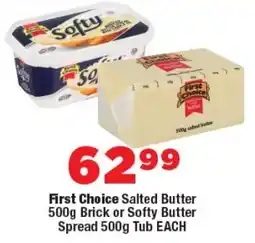 OK Foods First Choice Salted Butter Brick or Softy Butter Spread Tub offer
