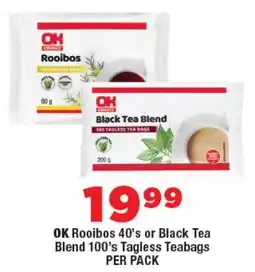 OK Foods OK Rooibos or Black Tea Blend Tagless Teabags offer