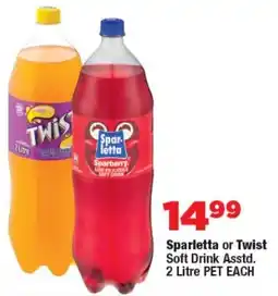 OK Foods Sparletta or Twist Soft Drink Asstd. offer