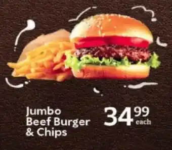 Oxford Freshmarket Jumbo Beef Burger & Chips offer