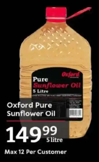 Oxford Freshmarket Oxford Pure Sunflower Oil offer
