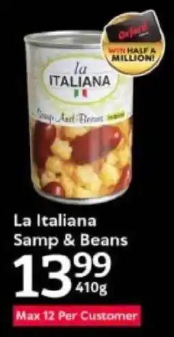 Oxford Freshmarket La Italiana Samp & Beans offer