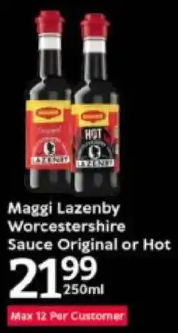 Oxford Freshmarket Maggi Lazenby Worcestershire Sauce Original or Hot offer