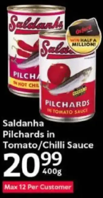 Oxford Freshmarket Saldanha Pilchards in Tomato/ Chilli Sauce offer